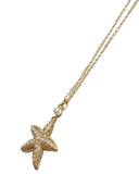 Romantic Beach Ocean Theme Pearl Starfish Pendant Necklace