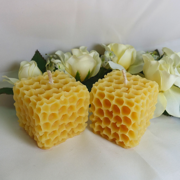 Honeycomb Shaped Beeswax Votives